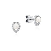 Cercei argint cu perle naturale albe si cristale DiAmanti SK23224E_W-G